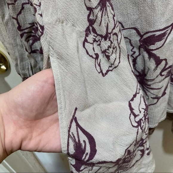 FREE PEOPLE Floral Foil Print Swing Tunic Floral Cloud Combo Extra Small XS - Picture 7 of 8